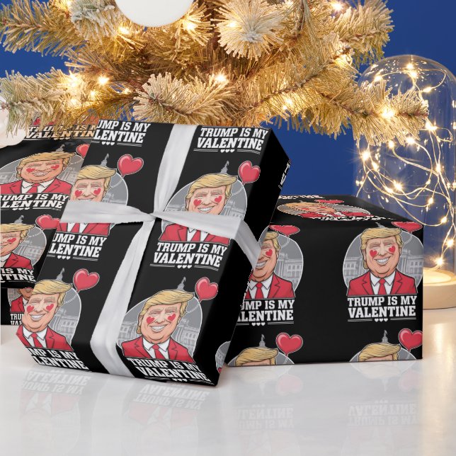 Trump är My Valentine Retro Valentines day Presentpapper (Helgdagar)