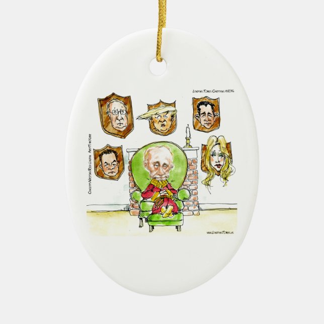 Trump Är Putin På Ritz Gåvor Julgransprydnad Keramik (Framsidan)