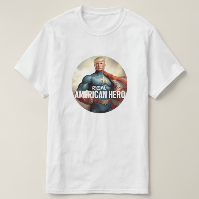 Trump är Real Hero T Shirt (Design framsida)