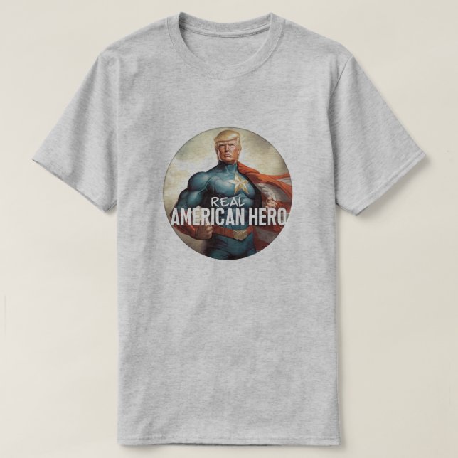 Trump är Real Hero T Shirt (Design framsida)