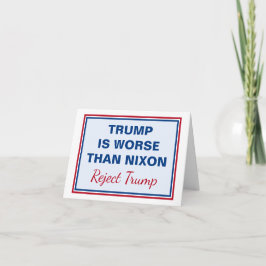 Trump är värre än nixon Reject Trump Kort