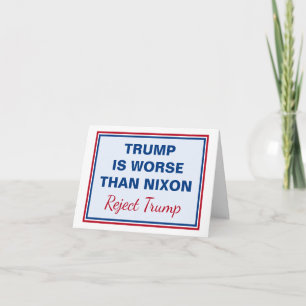 Trump är värre än nixon Reject Trump Kort
