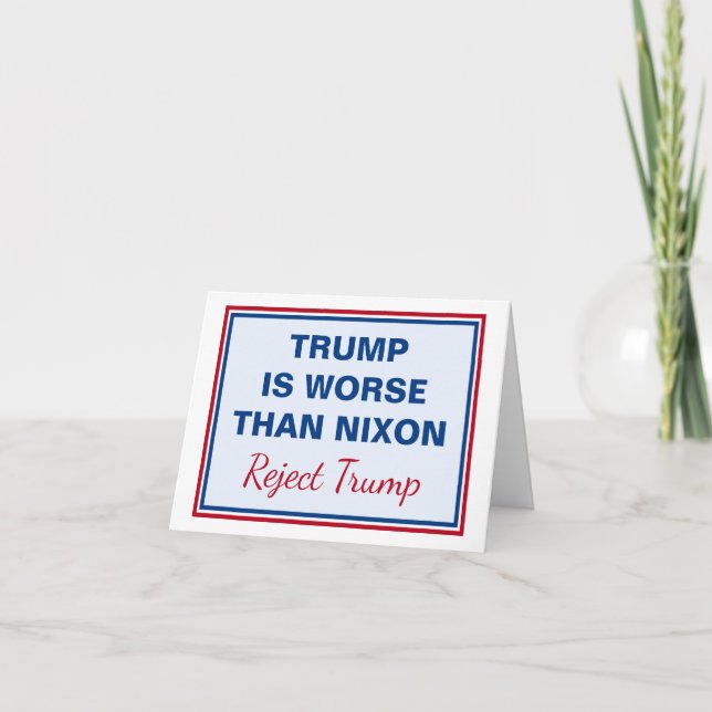 Trump är värre än nixon Reject Trump Kort (Framsida)