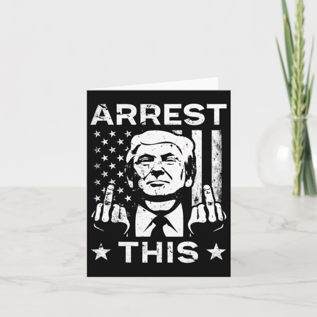 Trump Arrest Finger 2024 Val Kort (Framsida)