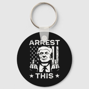 Trump Arrest Finger 2024 Val Nyckelring