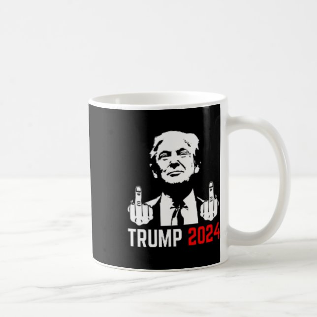 Trump Arrest I Finger 2024 Amerika USA Flagkul Kaffemugg (Höger)