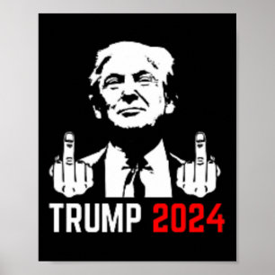 Trump Arrest I Finger 2024 Amerika USA Flagkul Poster