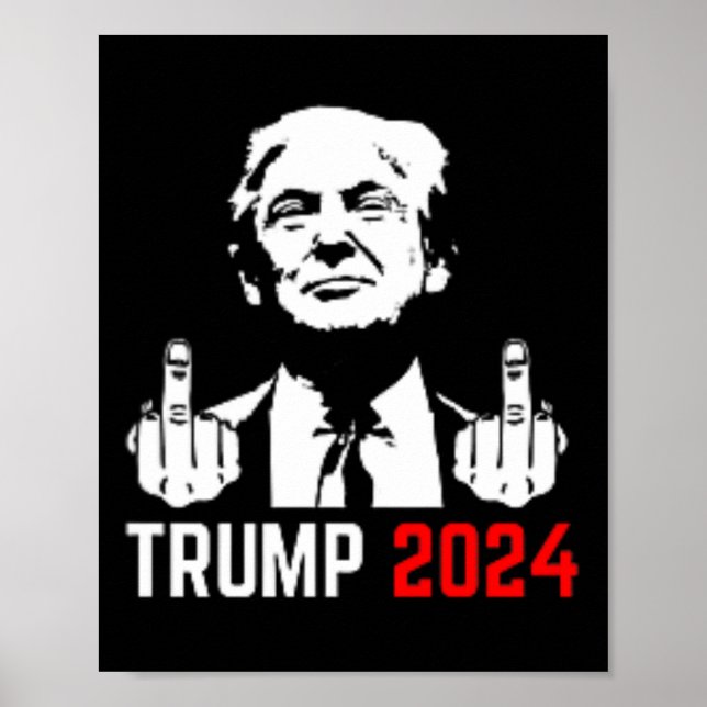 Trump Arrest I Finger 2024 Amerika USA Flagkul Poster (Framsidan)