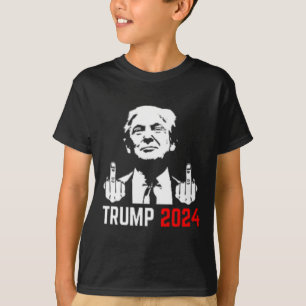 Trump Arrest I Finger 2024 Amerika USA Flagkul T Shirt