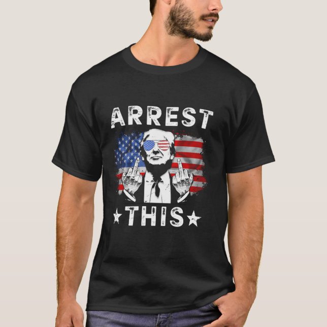 Trump Arrest this underliga Trump 2024 dömd Felon T Shirt (Framsida)