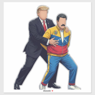 Trump arresterar Maduro djärv politisk satir Klistermärken