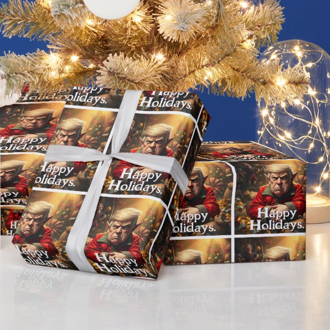 Trump As an Angry Christmas Elf Presentpapper (Helgdagar)