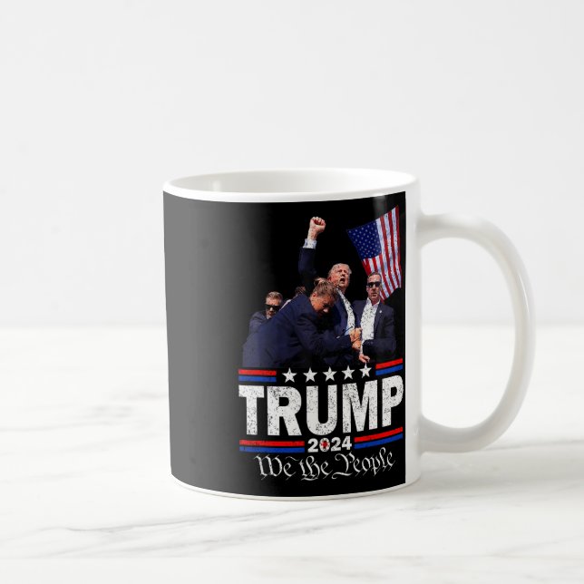 Trump Asination Bloody Ear Bleeding Butler Pa Trum Kaffemugg (Höger)
