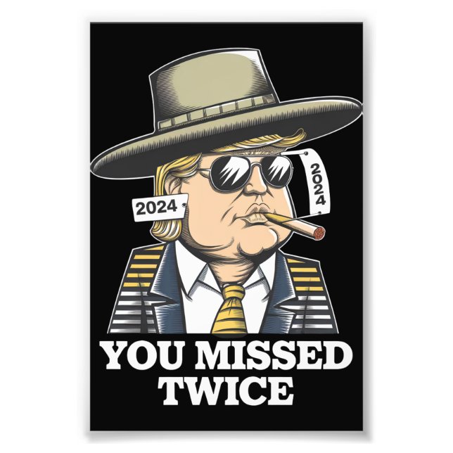 Trump Assination Attempt Trump 2024 du missade Fototryck (Framsidan)