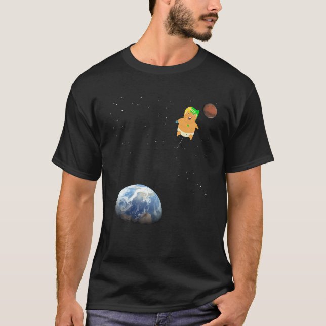 Trump Baby Blimp Balloon Mars Uppdrag rymdkraft T Shirt (Framsida)