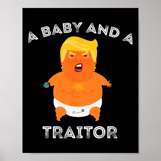 Trump Baby och en börsnota funny Poster (Framsidan)