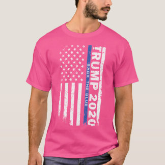 Trump back Blue Pro Trump Blue Line American T Shirt