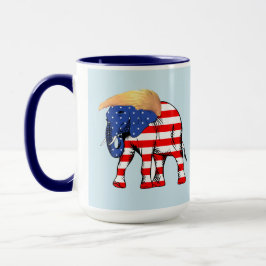 Trump Bad Hair Elephant 15 oz Ringer Mugg, ZSSG Mugg