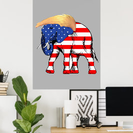 Trump Bad Hair Elephant Value Poster, ZSSG Poster