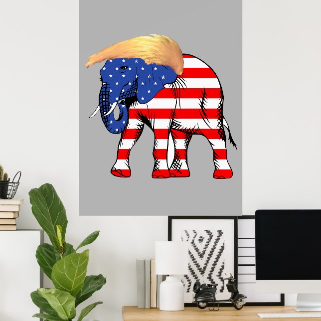 Trump Bad Hair Elephant Value Poster, ZSSG Poster (Hemmakontoret)