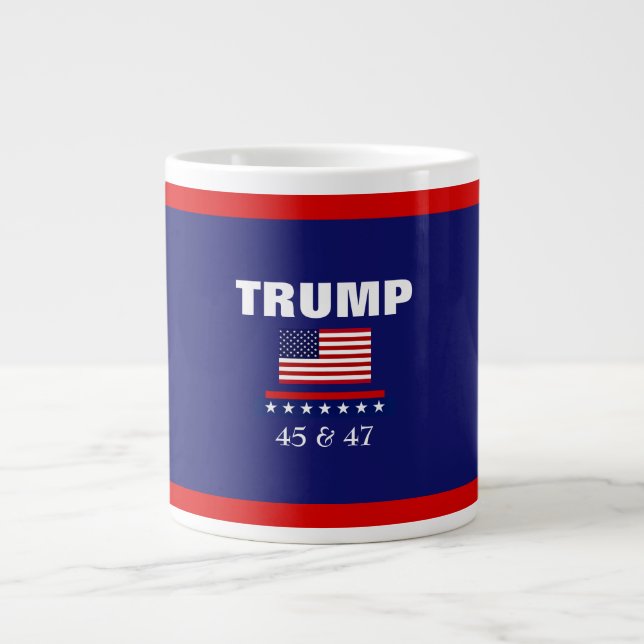 TRUMP BÄSTA PRESIDENT NÅGONSIN 45 & 47 JUMBO KAFFE MUGG (Framsidan)
