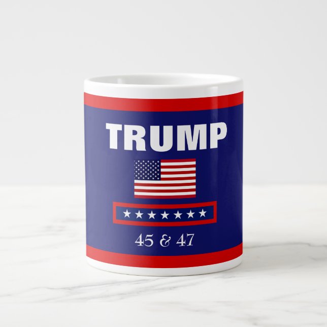 TRUMP BÄSTA PRESIDENT NÅGONSIN 45 & 47 JUMBO KAFFE MUGG (Framsidan)