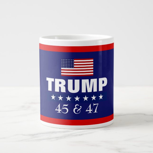 TRUMP BÄSTA PRESIDENT NÅGONSIN 45 & 47 JUMBO KAFFE MUGG (Framsidan)