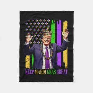 Trump Behåll Mardi Gras Stort Fleecefilt