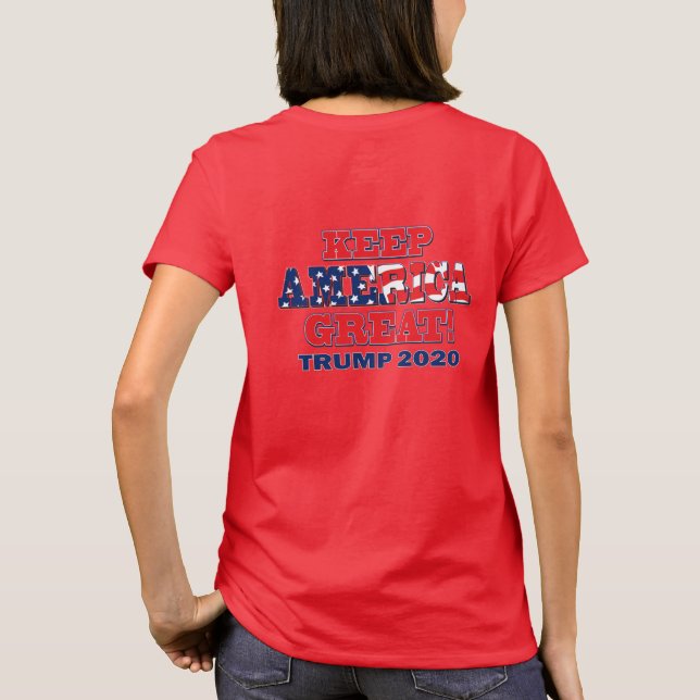 Trump - Behålla America Underbar Trump 2020 T Shirt (Baksida)