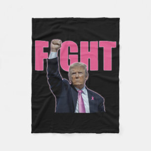 Trump Bekämpa Bröstcancer Medvetenhet Rosa Band Su Fleecefilt