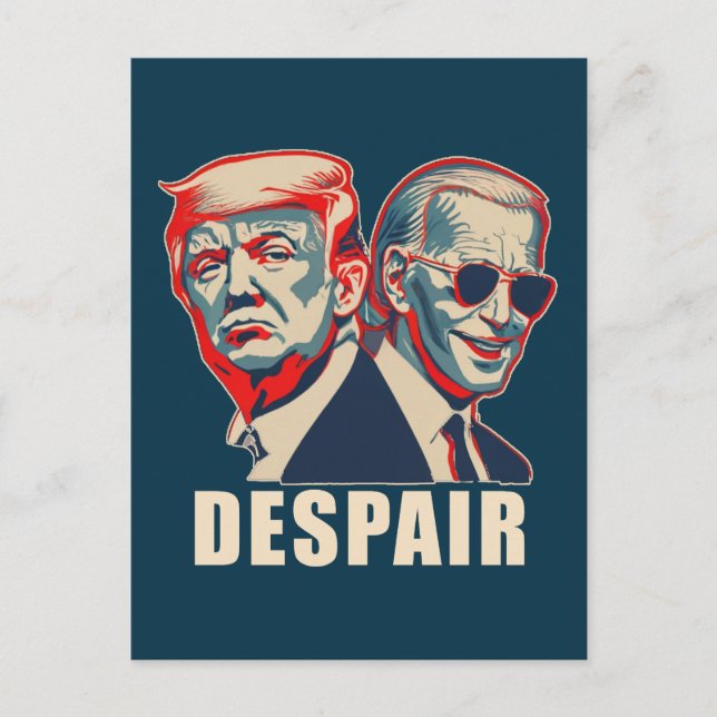 Trump Biden Despair 2024 Vykort (Framsida)