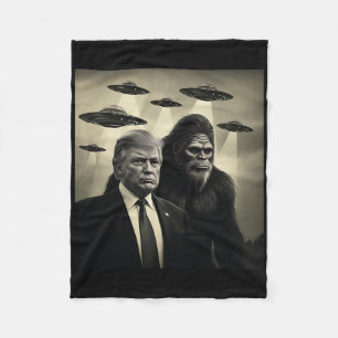 Trump Bigfoot Ufo Alienmöte Konspiration Roligt Fleecefilt