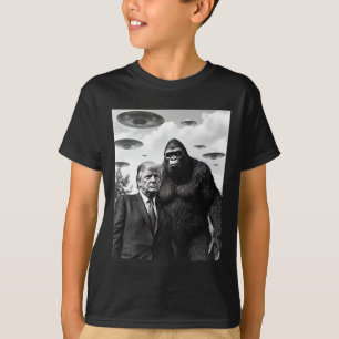 Trump Bigfoot Ufo Alienmöte Utomjordisk T Shirt