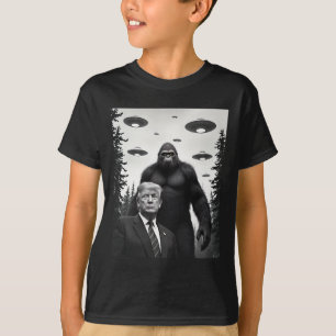 Trump Bigfoot Ufo Alienmöte Utomjordisk T Shirt