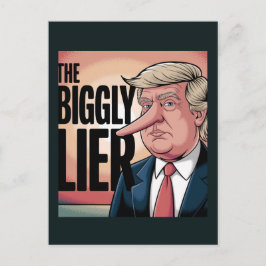 Trump Biggly Lögner Tecknad Film Vykort