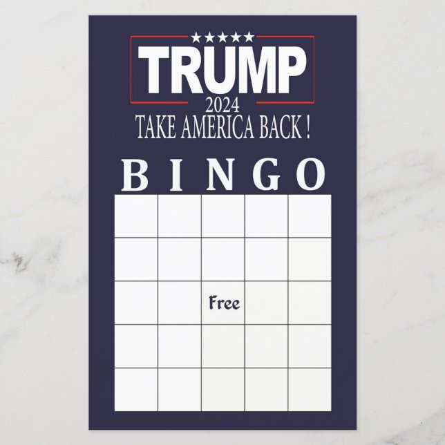 Trump bingo card,Donald Trump 2024 vallbingo (Framsida)