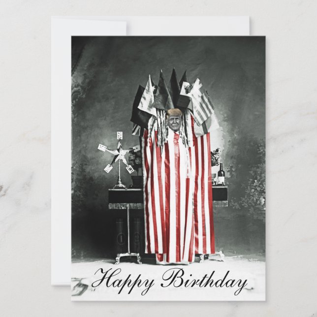 Trump Birthday Card Circa 1910 Patriotic Visning (Framsida)