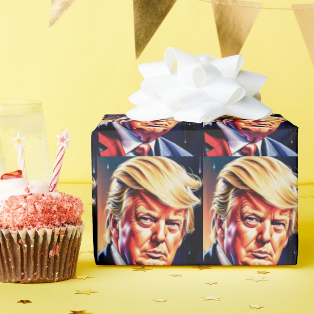 TRUMP BIRTHDAY WRAPPING PAPPER PRESENTPAPPER (Födelsedagsfest)