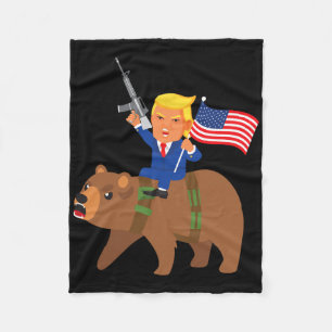 Trump Björn Gun Merica Val Donald Republikan G Fleecefilt