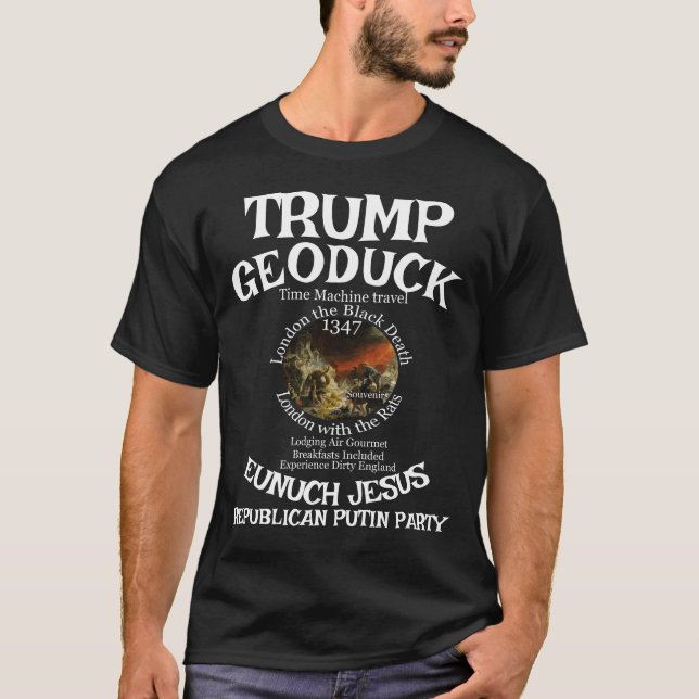 Trump Black Death Geoduck Eunuch Jesus Republican T Shirt (Framsida)