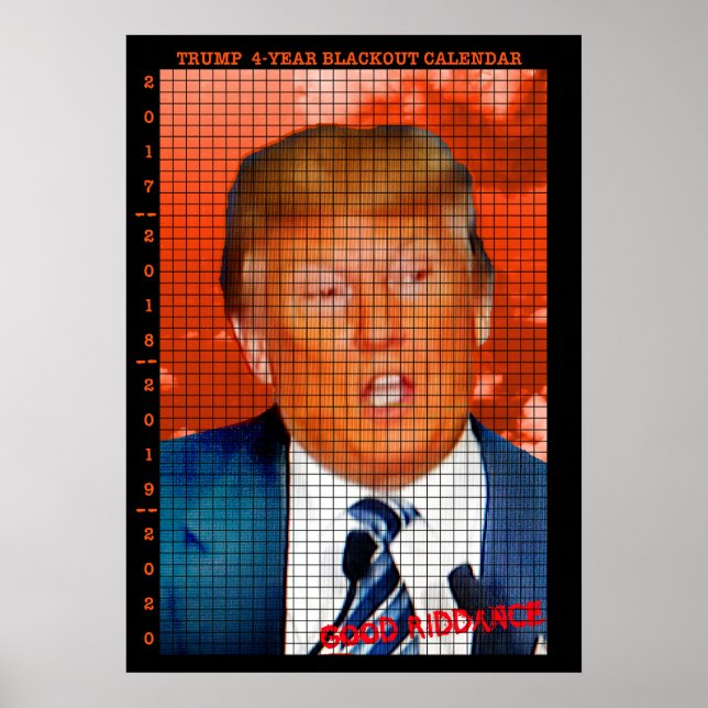 TRUMP BLACKOUT-KALENDER NEDRÄKNING KALENDER POSTER (Framsidan)