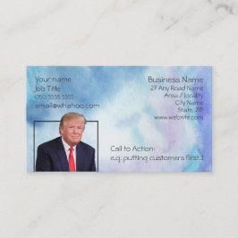 Trump Blue Watercolor 2 Sied Namn Card Visitkort