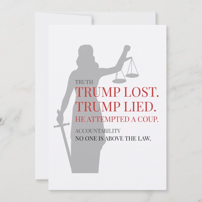 Trump Borttappad Ljugit ingen ovanför lagen Inbjudningar (Framsida)
