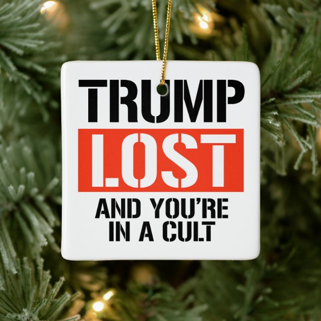 Trump Borttappad och du är i en kult Julgransprydnad Keramik (Träd)