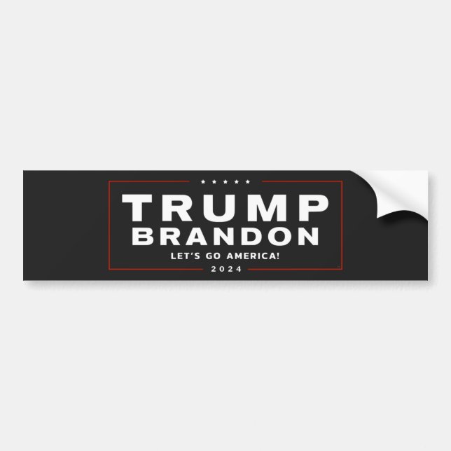 Trump Brandon 2024™ Val Bumper Sticker White Bildekal (Framsidan)