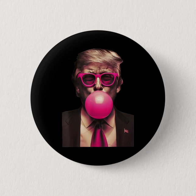Trump Bubble Gum Funny Knapp (Framsida)