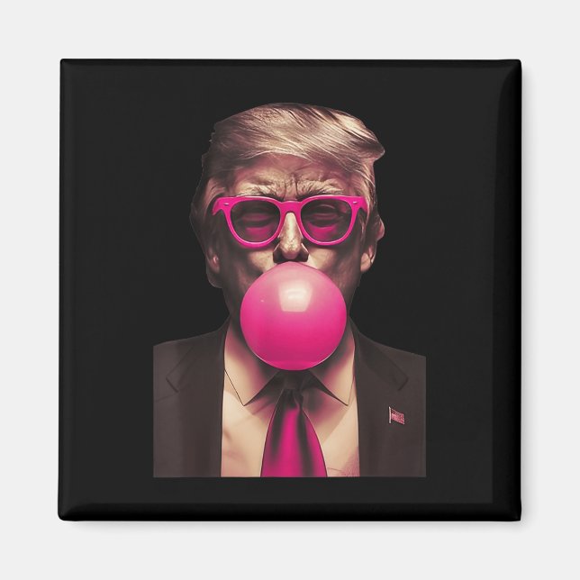 Trump Bubble Gum Funny Magnet (Framsidan)