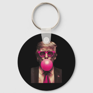 Trump Bubble Gum Funny Nyckelring
