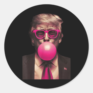 Trump Bubble Gum Funny Runt Klistermärke