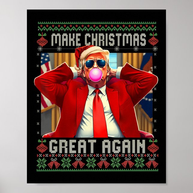 Trump Bubble Gum Gör julen Underbar igen, Ugly S Poster (Framsidan)